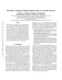 BEVDepth: Acquisition of Reliable Depth for Multi-view 3D Object
  Detection