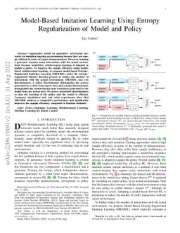 Model-Based Imitation Learning Using Entropy Regularization of Model and
  Policy