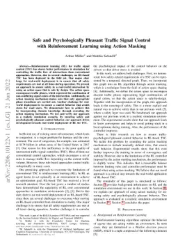 Safe and Psychologically Pleasant Traffic Signal Control with
  Reinforcement Learning using Action Masking