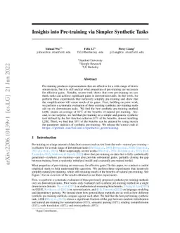 Insights into Pre-training via Simpler Synthetic Tasks