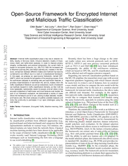 Open-Source Framework for Encrypted Internet and Malicious Traffic
  Classification