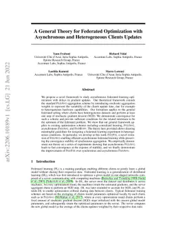 A General Theory for Federated Optimization with Asynchronous and
  Heterogeneous Clients Updates