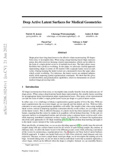 Deep Active Latent Surfaces for Medical Geometries