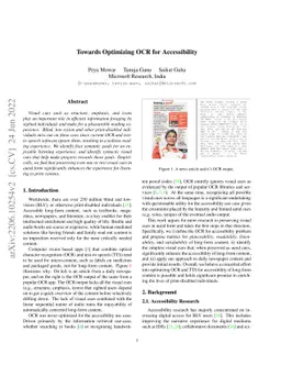 Towards Optimizing OCR for Accessibility