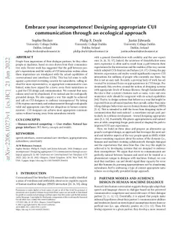 Embrace your incompetence! Designing appropriate CUI communication
  through an ecological approach