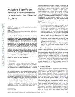 Analysis of Scale-Variant Robust Kernel Optimization for Non-linear
  Least Squares Problems