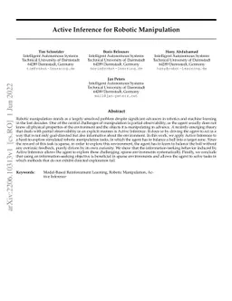 Active Inference for Robotic Manipulation