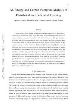 An Energy and Carbon Footprint Analysis of Distributed and Federated
  Learning