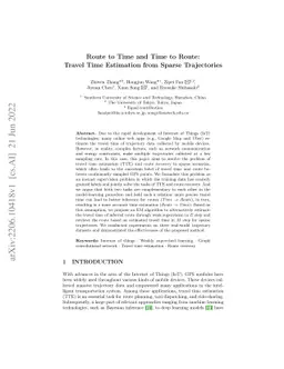 Route to Time and Time to Route: Travel Time Estimation from Sparse
  Trajectories