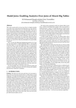 Model Joins: Enabling Analytics Over Joins of Absent Big Tables