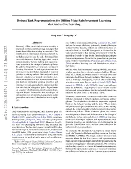 Robust Task Representations for Offline Meta-Reinforcement Learning via
  Contrastive Learning