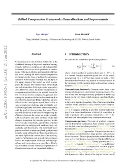 Shifted Compression Framework: Generalizations and Improvements