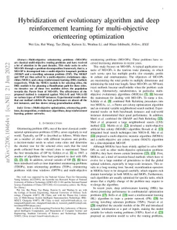 Hybridization of evolutionary algorithm and deep reinforcement learning
  for multi-objective orienteering optimization