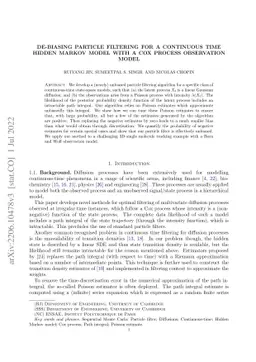 De-biasing particle filtering for a continuous time hidden Markov model
  with a Cox process observation model