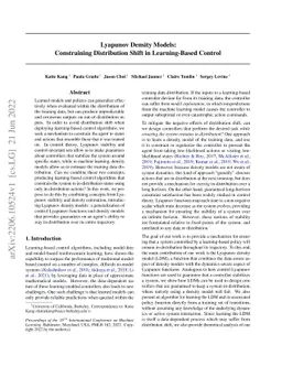 Lyapunov Density Models: Constraining Distribution Shift in
  Learning-Based Control