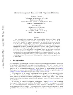 Robustness against data loss with Algebraic Statistics