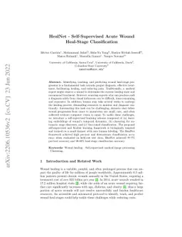 HealNet -- Self-Supervised Acute Wound Heal-Stage Classification