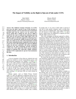 The Impact of Visibility on the Right to Opt-out of Sale under CCPA