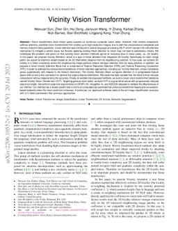 Vicinity Vision Transformer