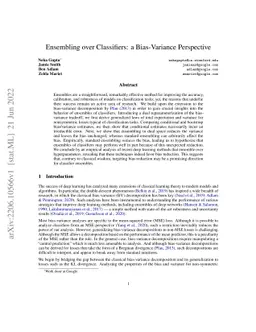 Ensembling over Classifiers: a Bias-Variance Perspective