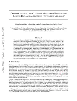 Controllability of Coarsely Measured Networked Linear Dynamical Systems
  (Extended Version)