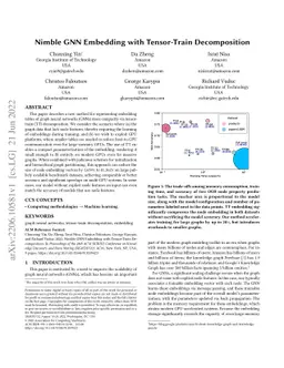 Nimble GNN Embedding with Tensor-Train Decomposition