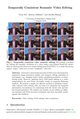 Temporally Consistent Semantic Video Editing