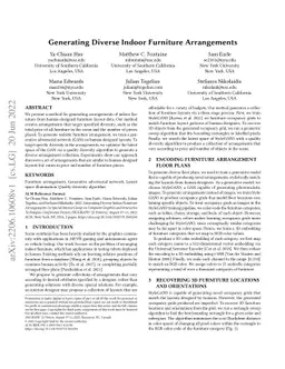 Generating Diverse Indoor Furniture Arrangements