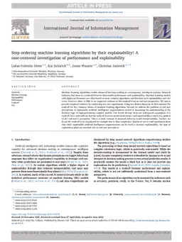 Stop ordering machine learning algorithms by their explainability! A
  user-centered investigation of performance and explainability