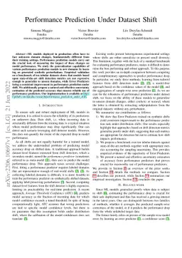 Performance Prediction Under Dataset Shift
