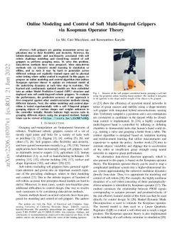 Online Modeling and Control of Soft Multi-fingered Grippers via Koopman
  Operator Theory