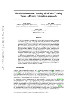 Meta Reinforcement Learning with Finite Training Tasks -- a Density
  Estimation Approach