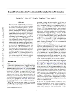 Beyond Uniform Lipschitz Condition in Differentially Private
  Optimization