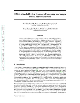 Efficient and effective training of language and graph neural network
  models