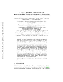 SVoRT: Iterative Transformer for Slice-to-Volume Registration in Fetal
  Brain MRI
