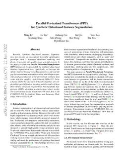 Parallel Pre-trained Transformers (PPT) for Synthetic Data-based
  Instance Segmentation