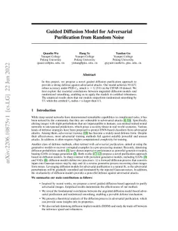 Guided Diffusion Model for Adversarial Purification from Random Noise