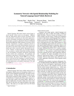 Symmetric Network with Spatial Relationship Modeling for Natural
  Language-based Vehicle Retrieval