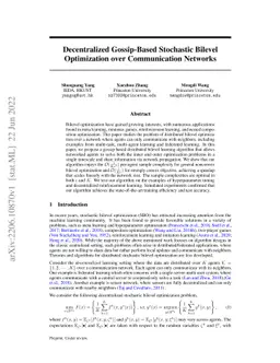 Decentralized Gossip-Based Stochastic Bilevel Optimization over
  Communication Networks