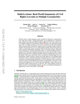 Multi-LexSum: Real-World Summaries of Civil Rights Lawsuits at Multiple
  Granularities