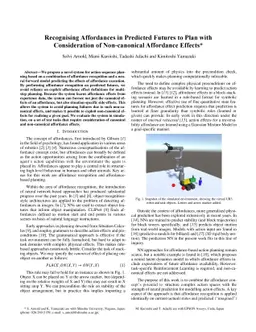 Recognising Affordances in Predicted Futures to Plan with Consideration
  of Non-canonical Affordance Effects