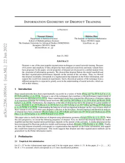 Information Geometry of Dropout Training