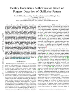 Identity Documents Authentication based on Forgery Detection of
  Guilloche Pattern