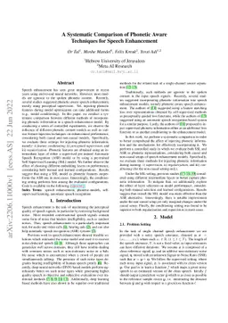 A Systematic Comparison of Phonetic Aware Techniques for Speech
  Enhancement