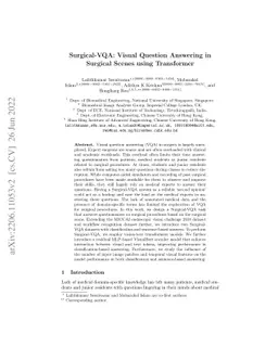 Surgical-VQA: Visual Question Answering in Surgical Scenes using
  Transformer