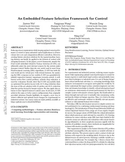 An Embedded Feature Selection Framework for Control