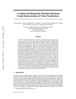 A Unified and Biologically-Plausible Relational Graph Representation of
  Vision Transformers