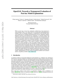 OpenXAI: Towards a Transparent Evaluation of Model Explanations
