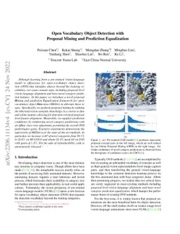 Open Vocabulary Object Detection with Proposal Mining and Prediction
  Equalization