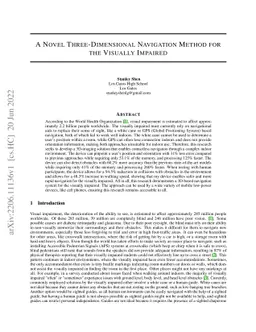 A Novel Three-Dimensional Navigation Method for the Visually Impaired